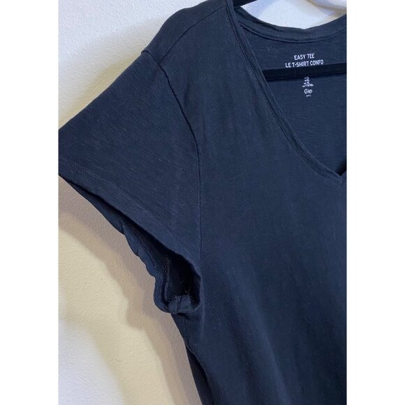 GAP Easy Tee LE T Shirt Confo Dress Vneck Short Sleeve Size XL Cotton Black - Picture 2 of 4